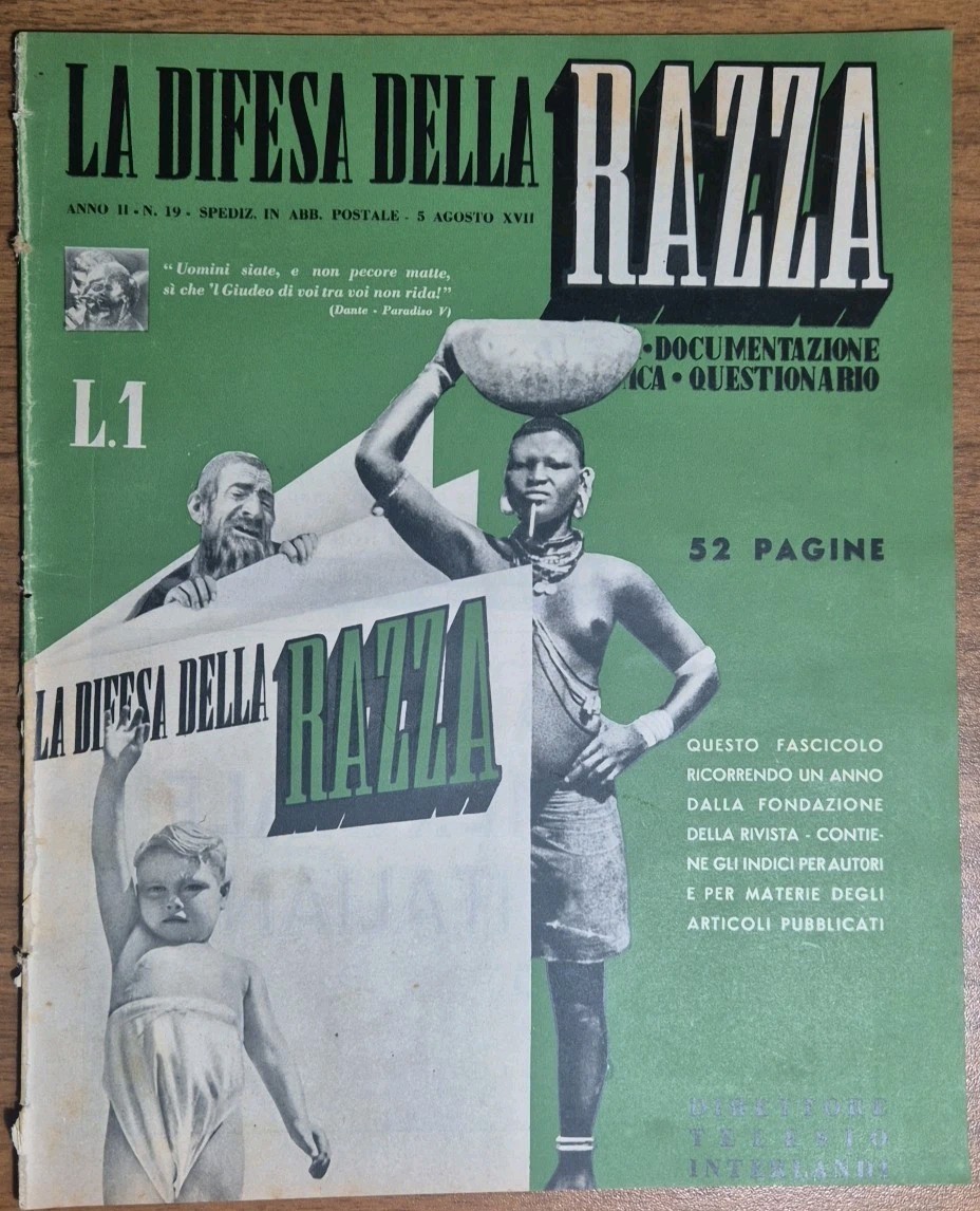 LA DIFESA DELLA RAZZA 1939 ANNO II n 19 Rivista …