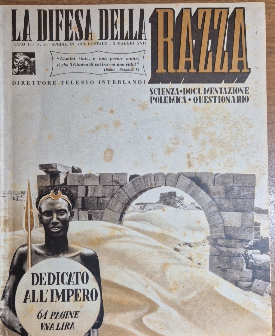LA DIFESA DELLA RAZZA 1939 ANNO II numero 13 Rivista …