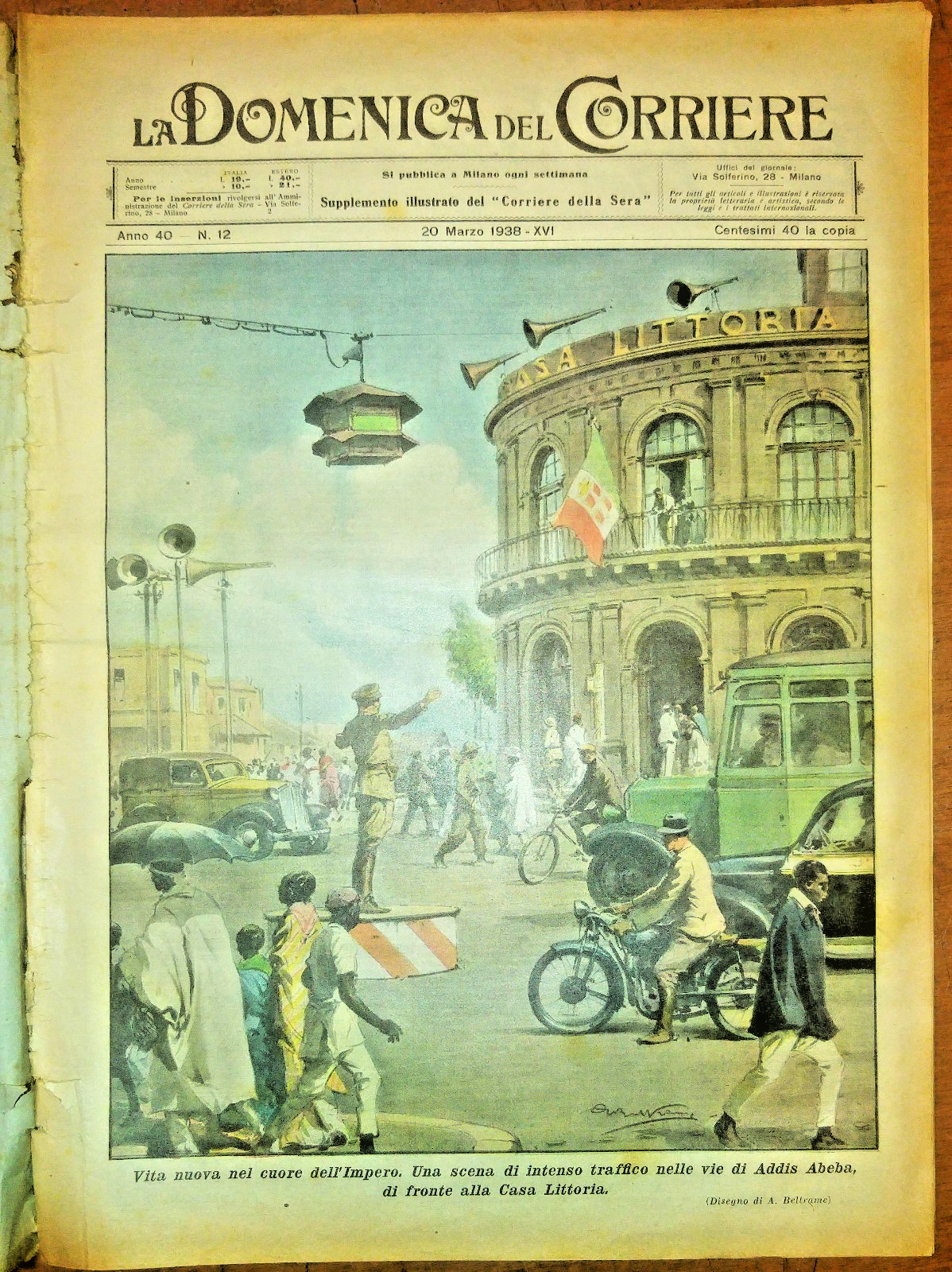 LA DOMENICA DEL CORRIERE 20 marzo 1938 traffico Addis Abeba …
