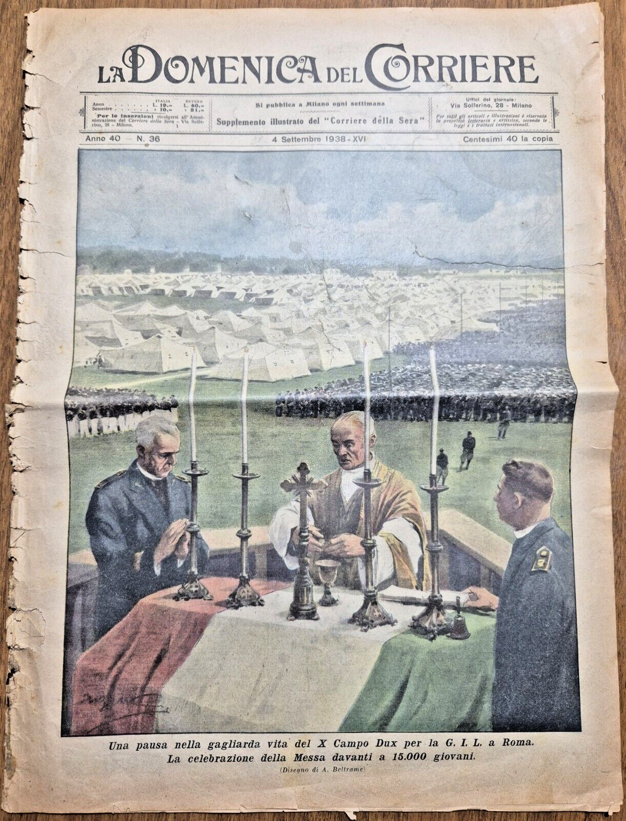 LA DOMENICA DEL CORRIERE 4 settembre 1938 Messa X campo …