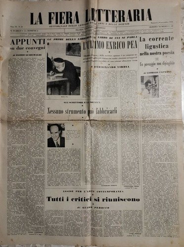 LA FIERA LETTERARIA rivista 4 novembre 1956 Caproni Pratolini Falqui …
