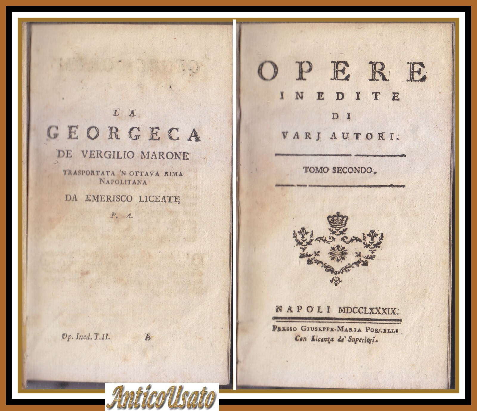 LA GEORGECA DE VERGILIO MARONE trasportata in rima napoletana 1789 …