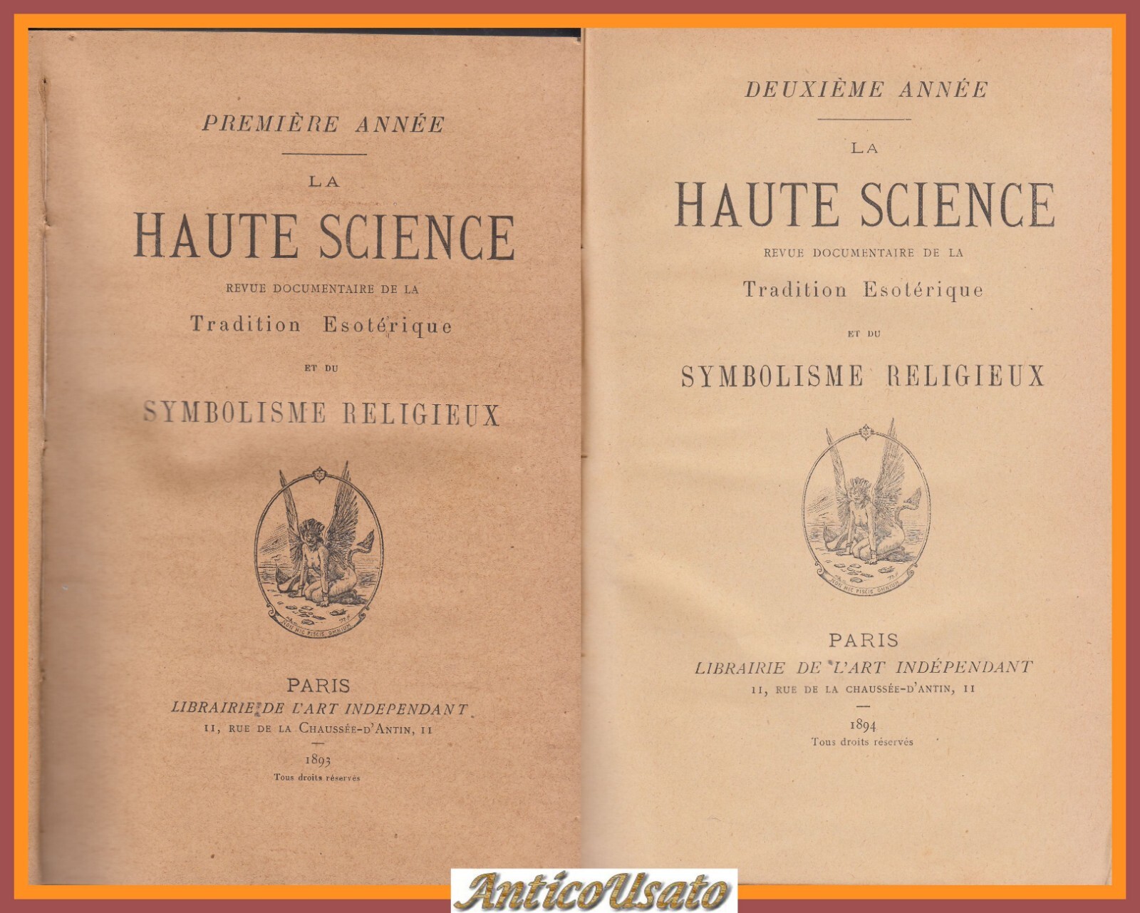 LA HAUTE SCIENCE 2 volumi premiere deuxieme annee 1893 1894 …