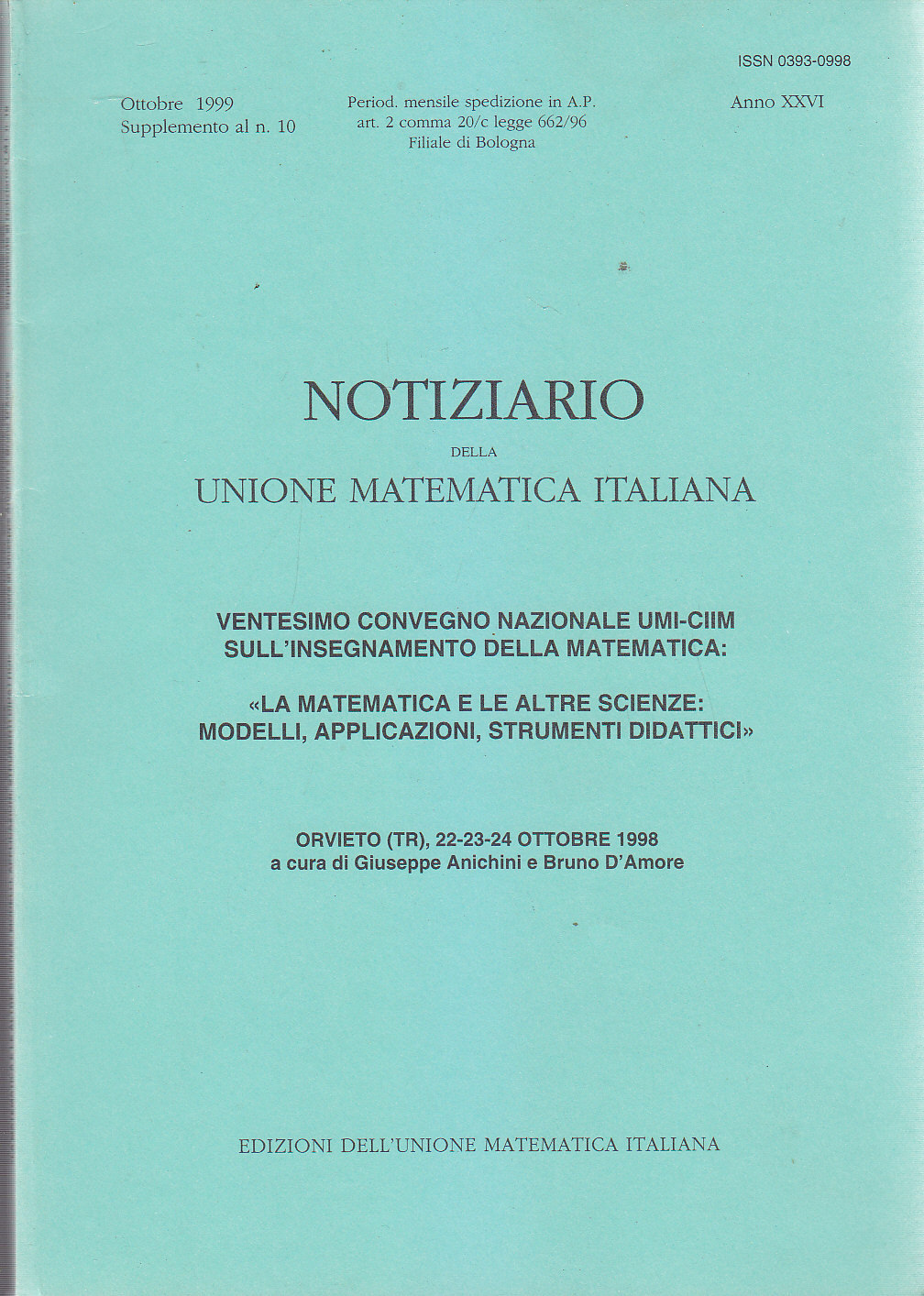 LA MATEMATICA E LE ALTRE SCIENZE MODELLI APPLICAZIONI STRUMENTI DIDATTICI …