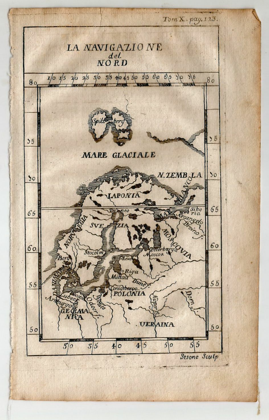 La Navigazione Del Nord 1740 Incisione Stampa Antica Originale Gravure …