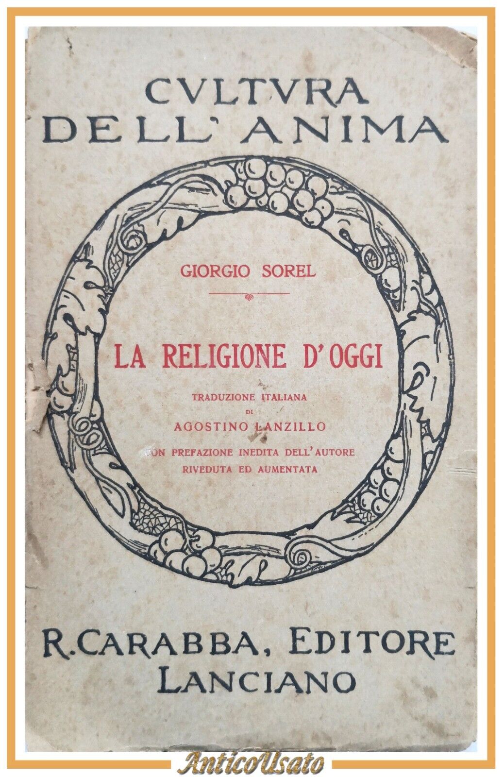 LA RELIGIONE D'OGGI di Giorgio Sorel Libro Editore Carabba filosofia