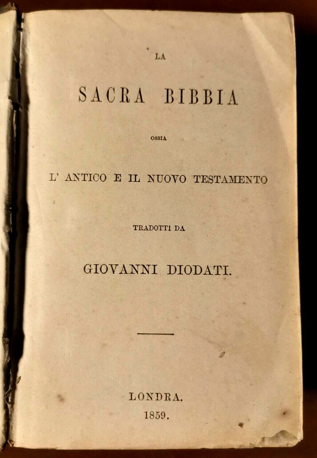LA SACRA BIBBIA di Giovanni Diodati 1859 ossia antico e …