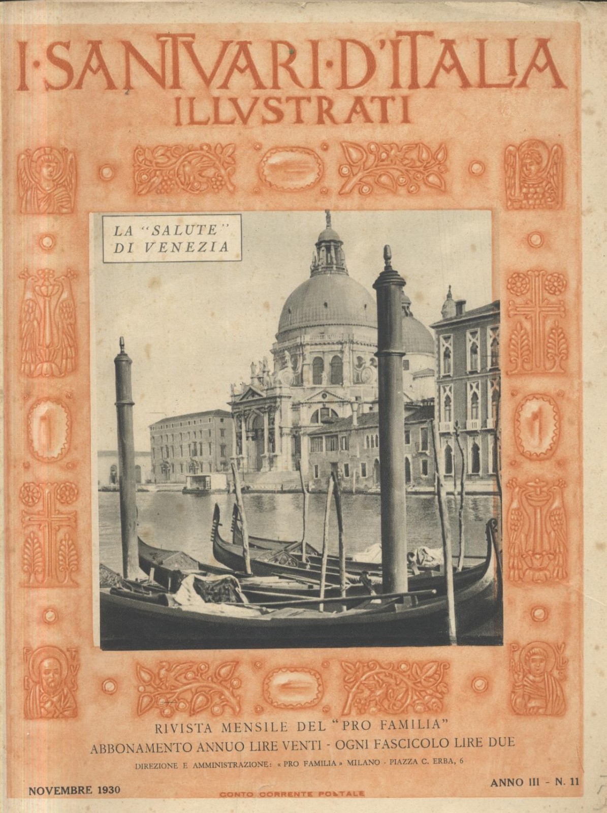 LA SALUTE DI VENEZIA i santuari d'Italia illustrati novembre 1930 …