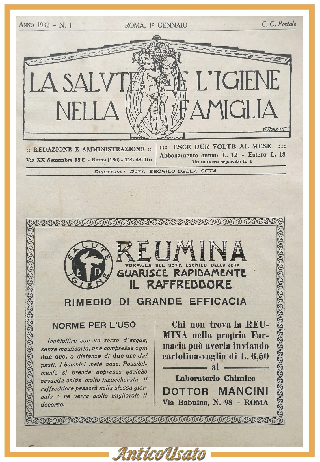 LA SALUTE E L'IGIENE NELLA FAMIGLIA 1932 annata completa 24 …