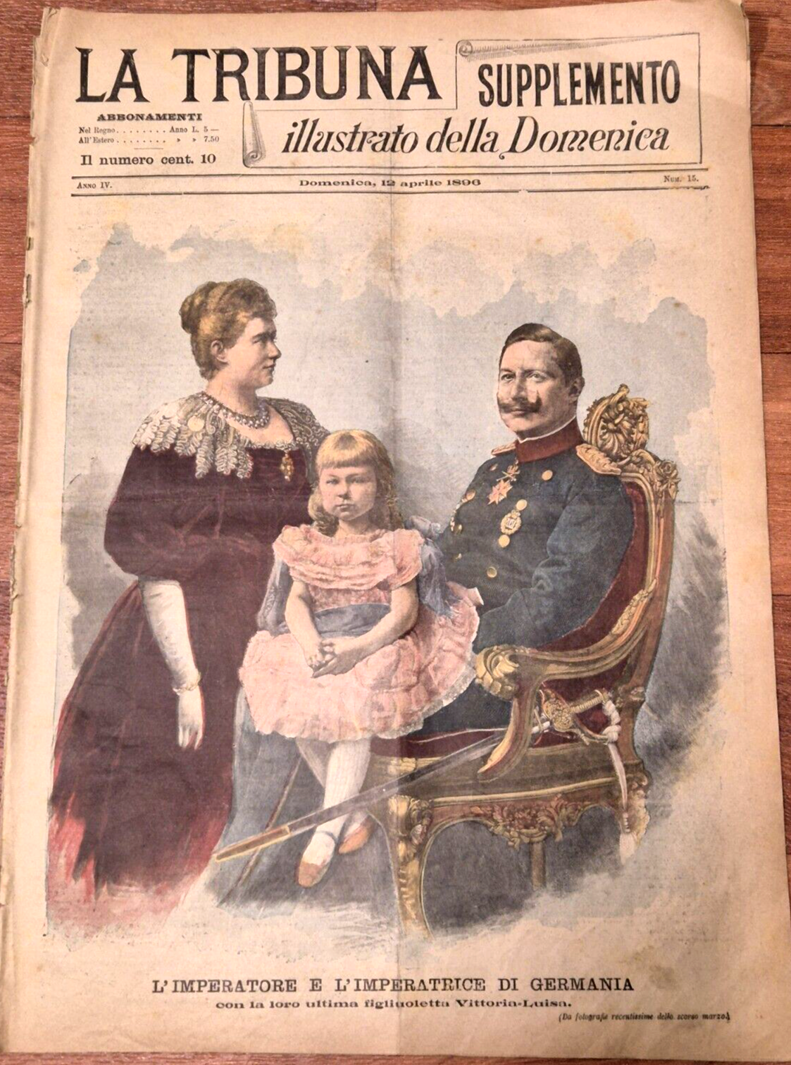 LA TRIBUNA supplemento ILLUSTRATO DELLA DOMENICA 12 aprile 1896 Giornale …
