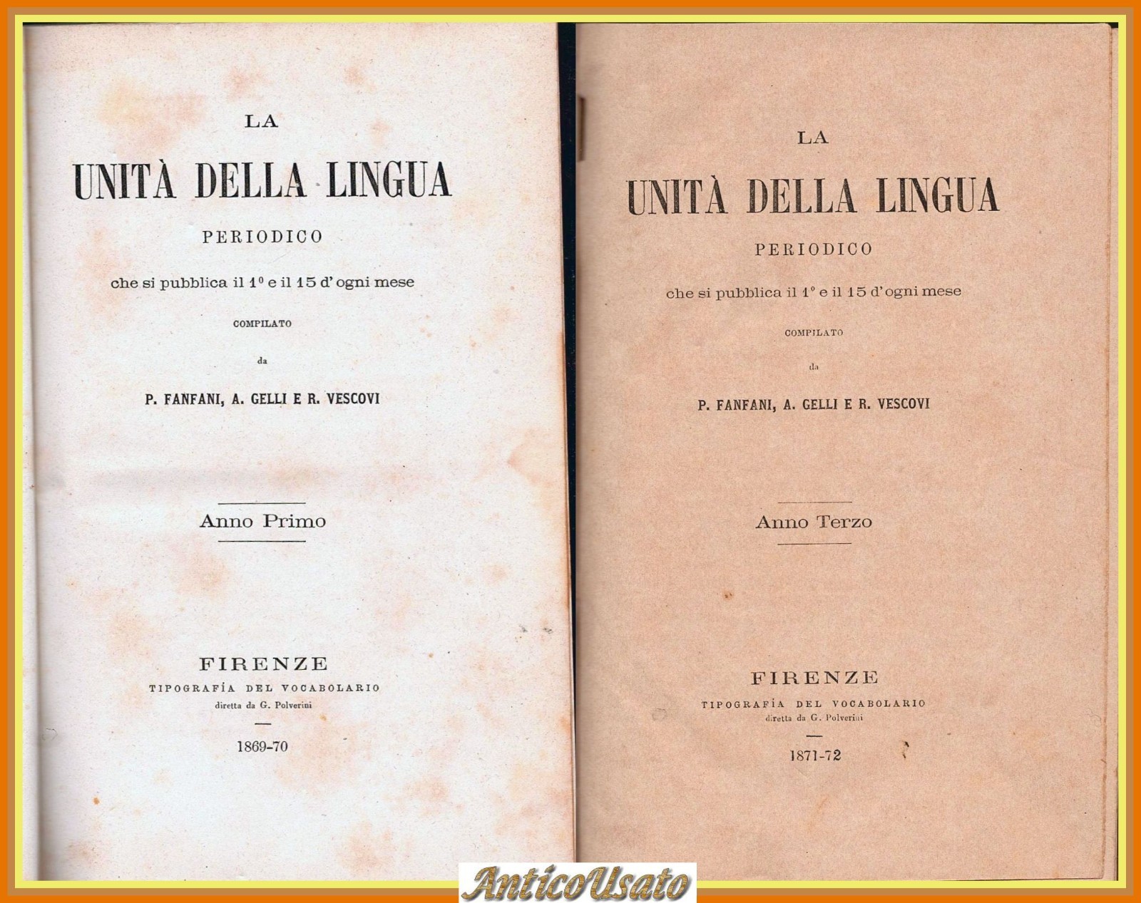 LA UNITÀ DELLA LINGUA di Fanfani Gelli Vescovi Anno 1 …