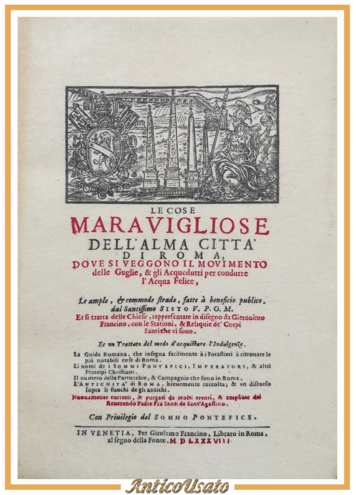 LE COSE MARAVIGLIOSE DELL'ALMA CITTÀ DI ROMA Francini 1973 REPRINT …