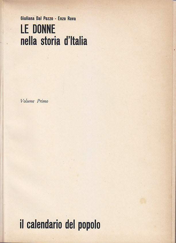LE DONNE NELLA STORIA D’ITALIA 2 volumi Di Giuliana Dal …