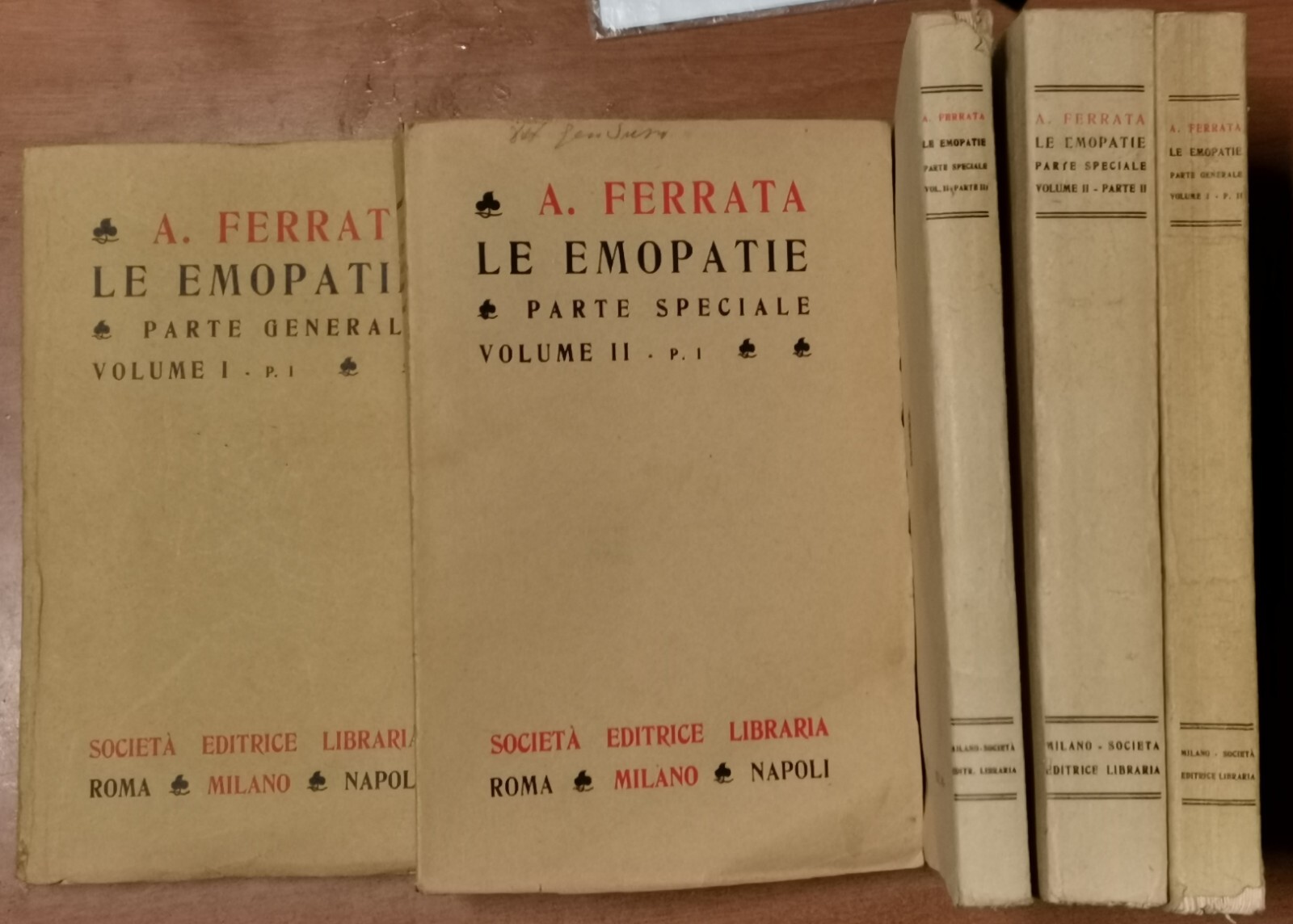 LE EMOPATIE di Adolfo Ferrata 2 volumi in 5 tomi …