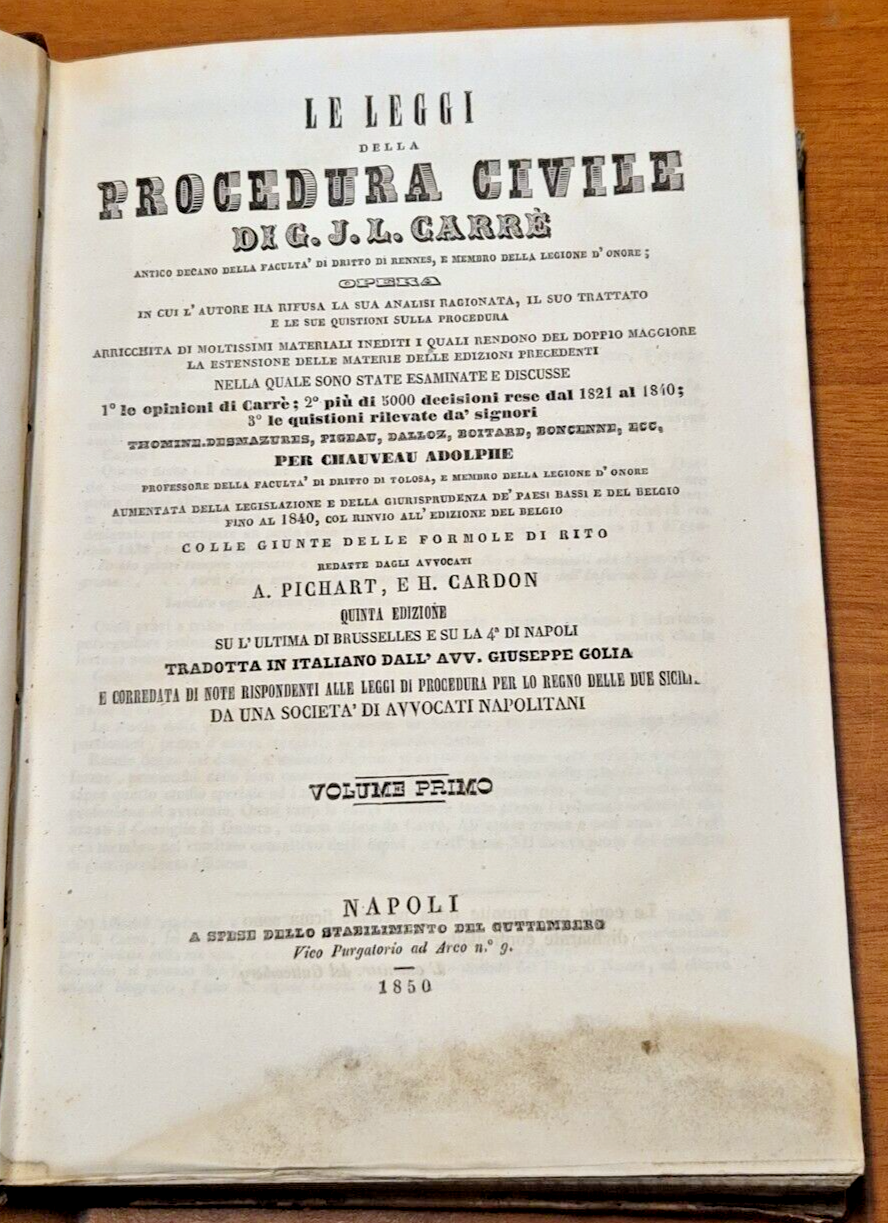 LE LEGGI DELLA PROCEDURA CIVILE volume 1 e 2 di …