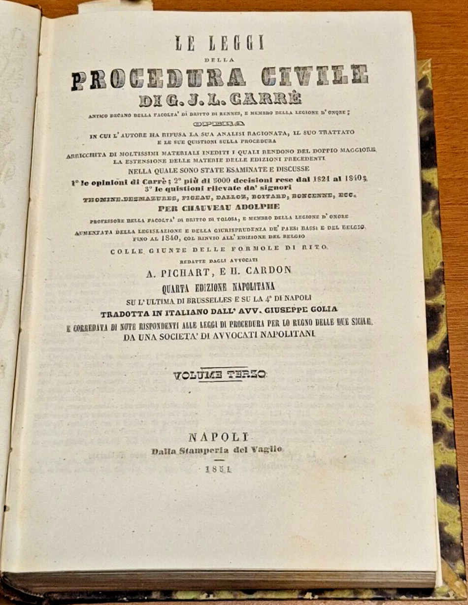 LE LEGGI DELLA PROCEDURA CIVILE volume 3 e 4 di …