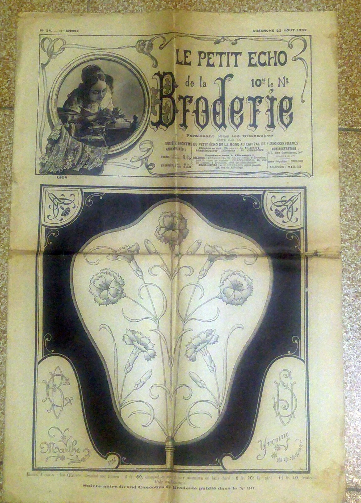 Le Petit Echo De La Broderie 22 agosto 1909 numero …