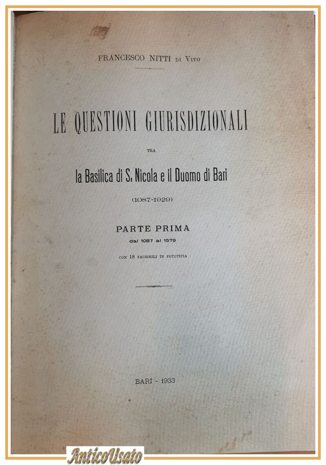 LE QUESTIONI GIURISDIZIONALI TRA SAN NICOLA E DUOMO BARI P …