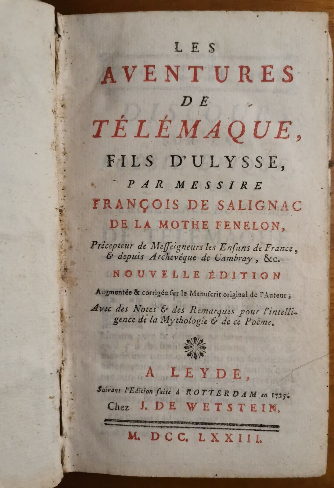 LES AVENTURES DE TELEMAQUE FILS D'ULYSSE Fenelon Francois De Salignac …