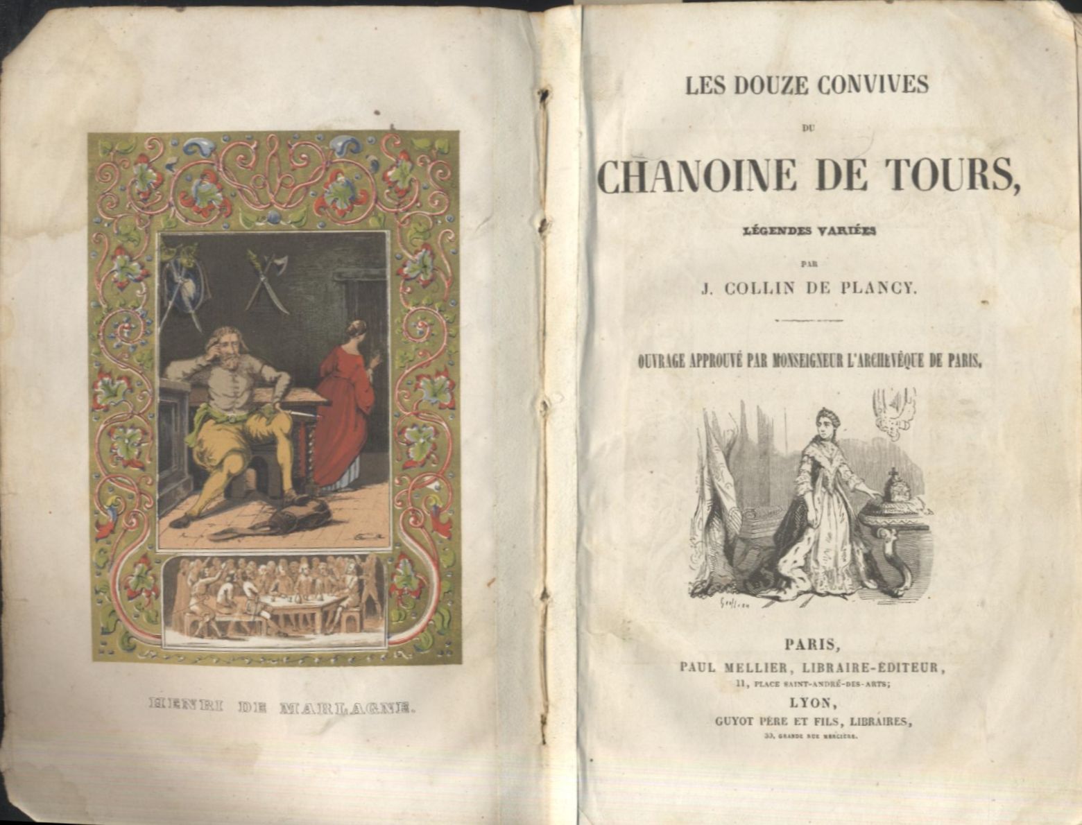 LES DOUZE CONVIVES DU CHANOINE TOUR di Collin De Plancy …