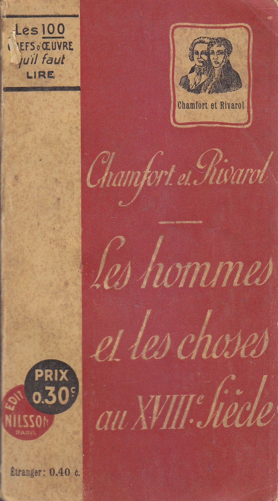 LES HOMMES ET LES CHOSES AU XVIII SIECLE di Chamfort …