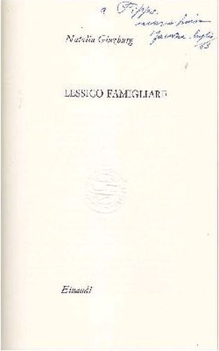 LESSICO FAMIGLIARE di Natalia Ginzburg 1963 Einaudi editore II edizione …