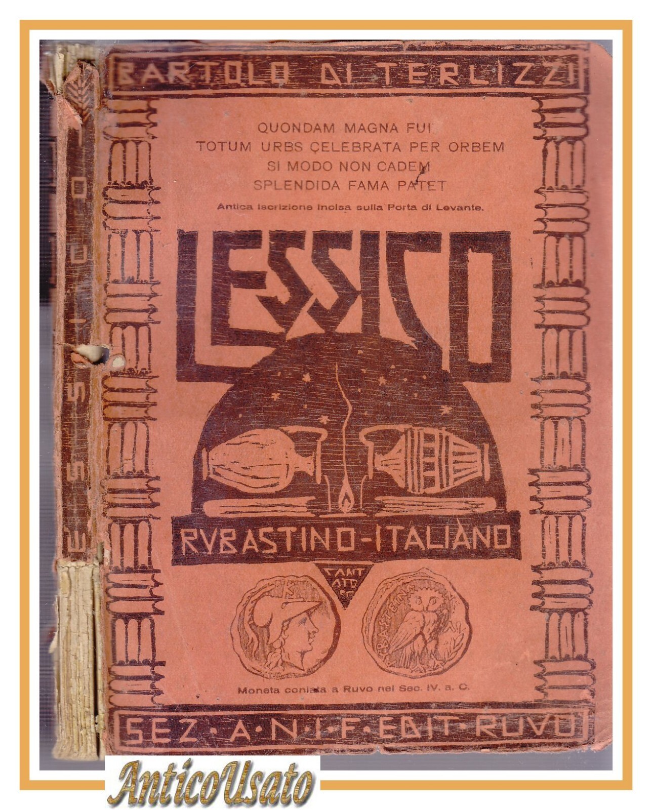 LESSICO RUBASTINO ITALIANO Bartolo Di Terlizzi 1930 Ruvo Puglia libro …