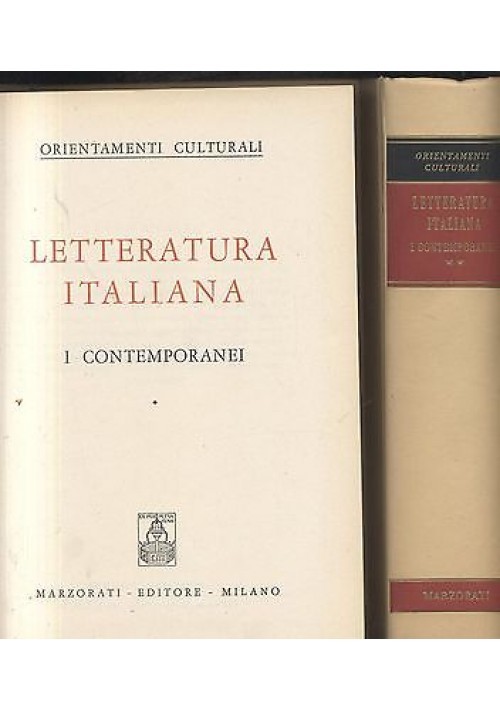 LETTERATURA ITALIANA i contemporanei 2 volumi Marzorati libro usato