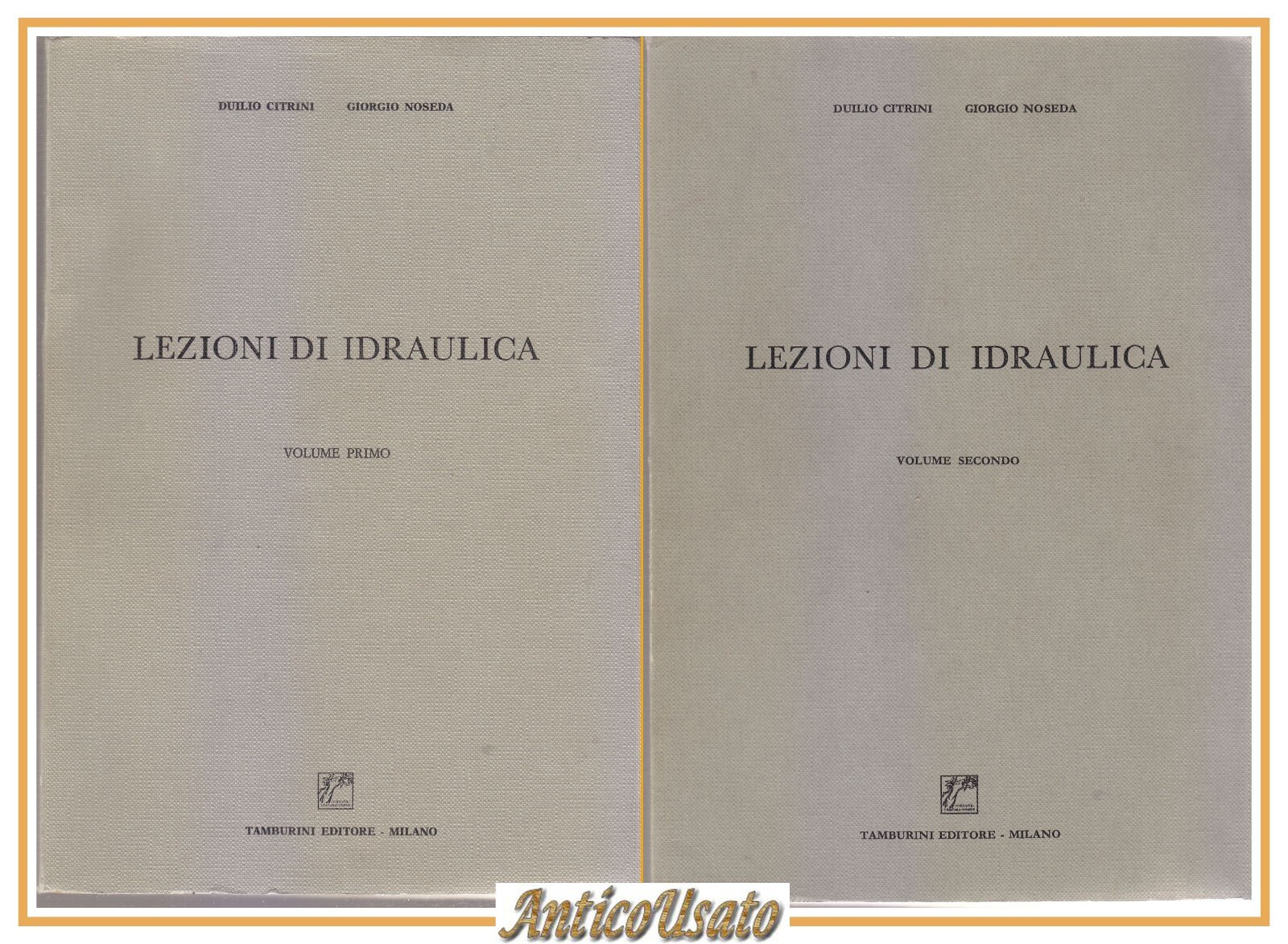 LEZIONI DI IDRAULICA 2 volumi di Duilio Citrini Giorgio Noseda …