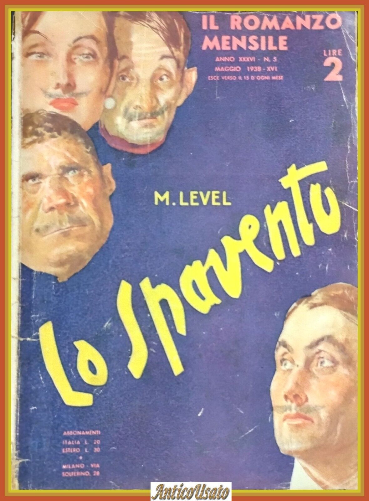 LO SPAVENTO di M Level 1938 Il Romanzo Mensile Rivista …