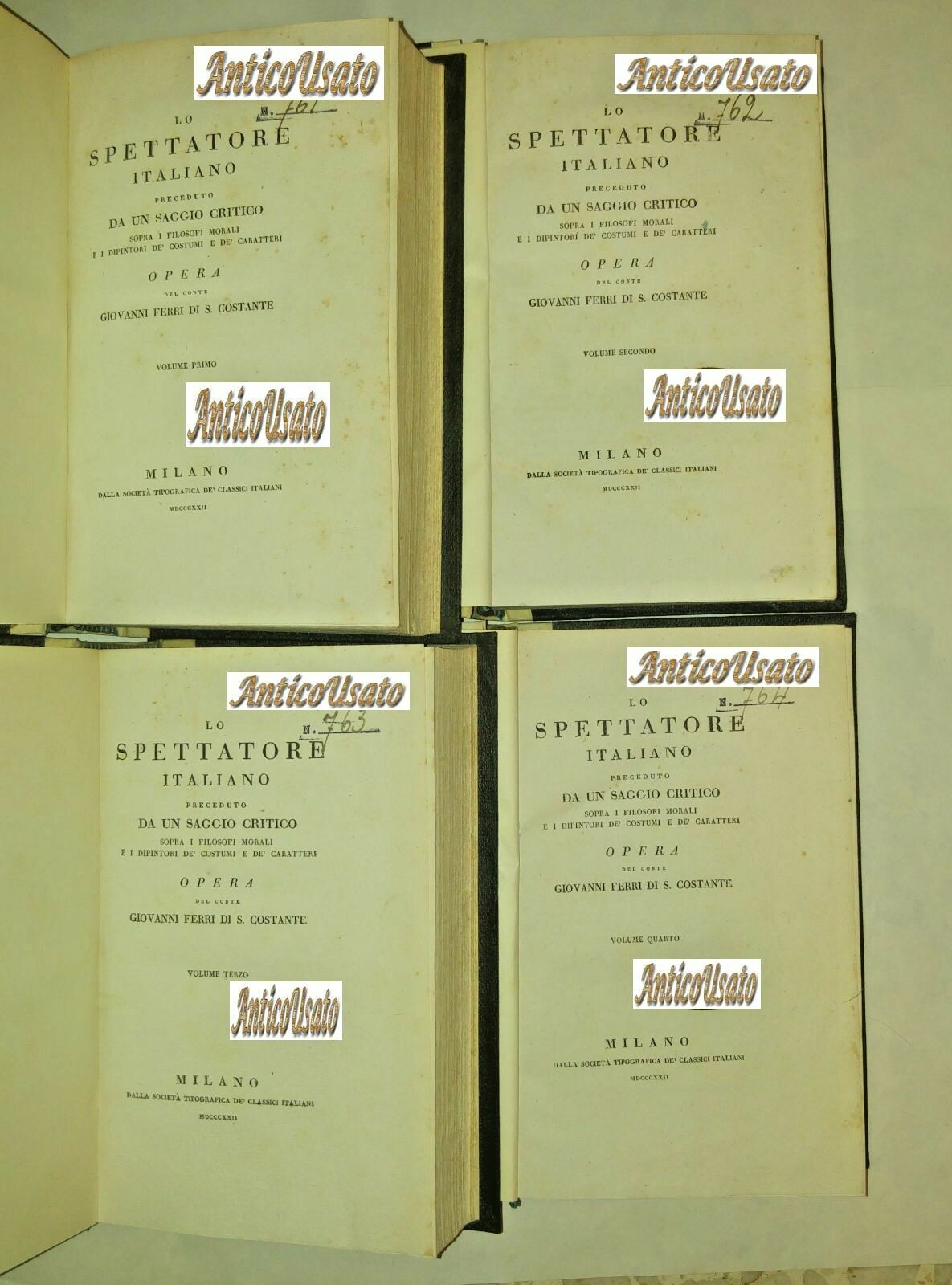 LO SPETTATORE ITALIANO Giovanni Ferri di S Costante 1822 4 …