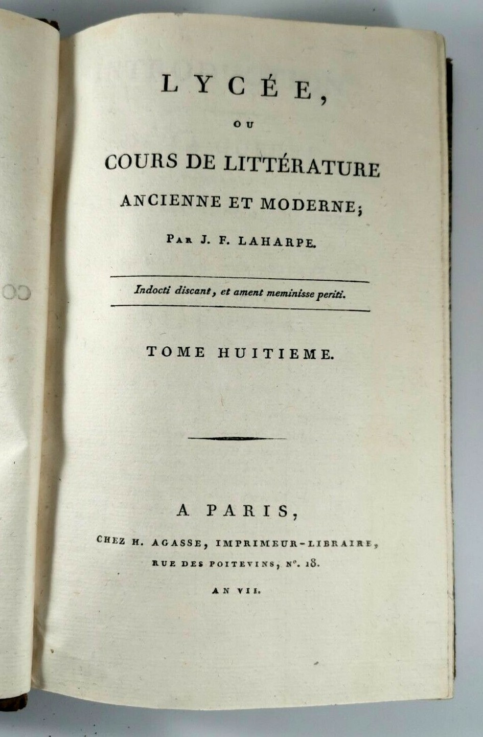 LYCEE OU COURS DE LITTERATURE ANCIENNE ET MODERNE tomo 8 …