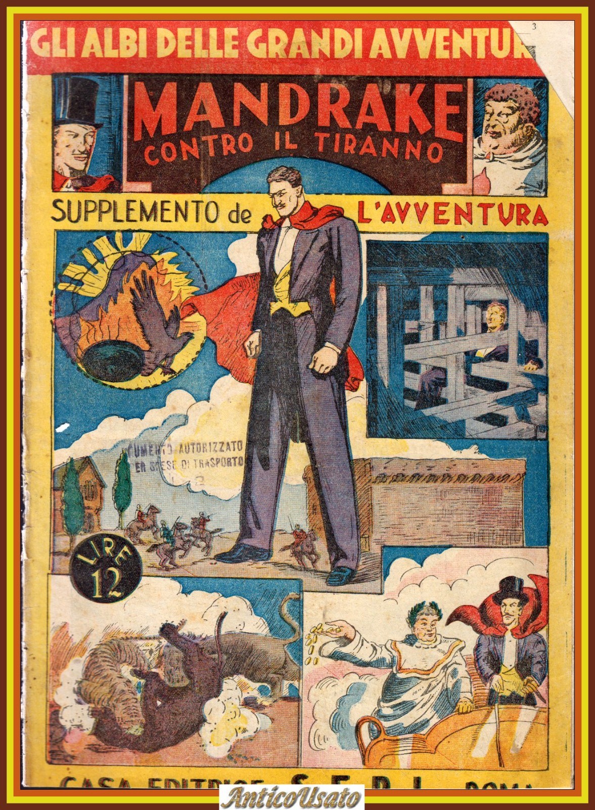 MANDRAKE CONTRO IL TIRANNO supplemento de l'avventura 1944 Casa editrice …