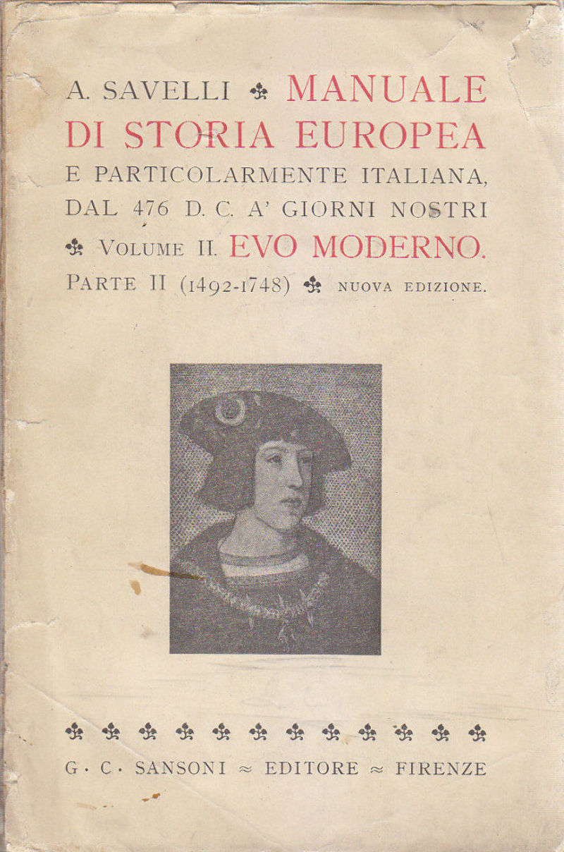 MANUALE DI STORIA EUROPEA E ITALIANA EVO MODERNO 1492 1748 …