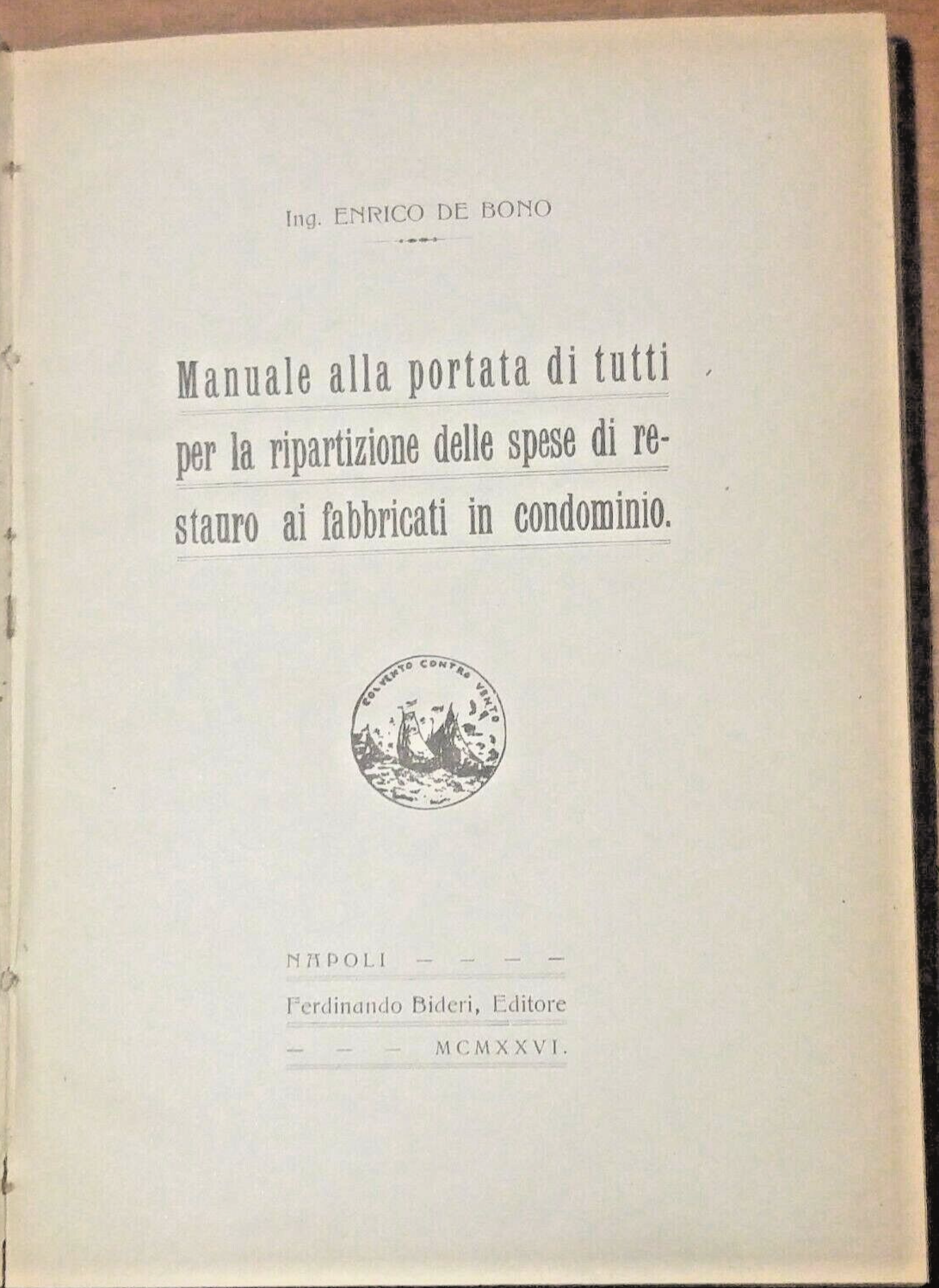 MANUALE PER LA RIPARTIZIONE SPESE DI RESTAURO AI FABBRICATI 1926 …