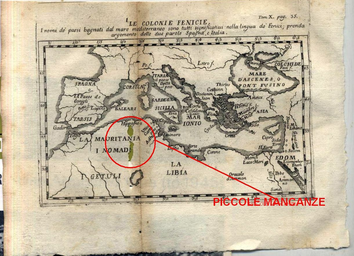 MAPPA 1740 ITALIA MEDITERRANEO LIBIA SPAGNA INCISIONE STAMPA ANTICA GRAVURE