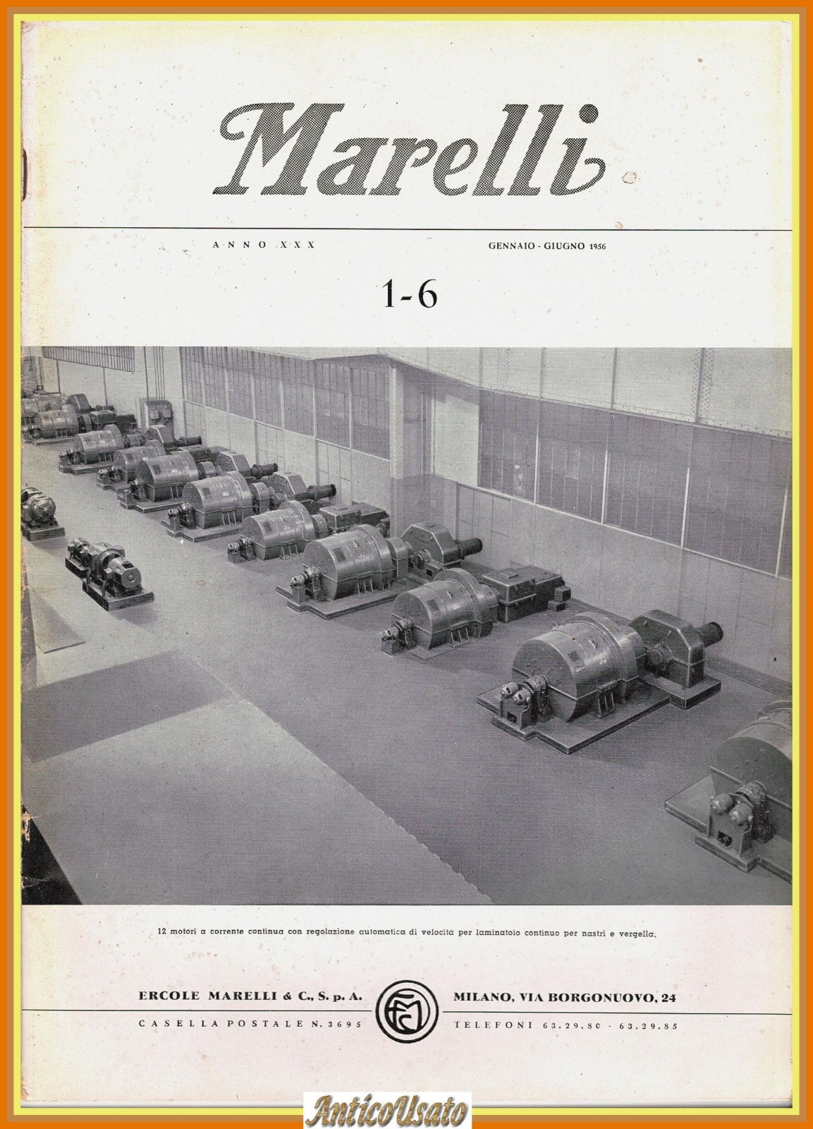 MARELLI rivista Ercole 1956 numero 1 - 6 Gennaio Giugno …