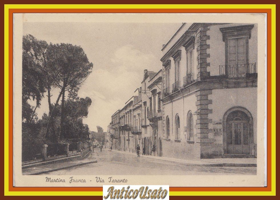 MARTINA FRANCA Via Taranto Cartolina Viaggiata 1938 Bari Vintage