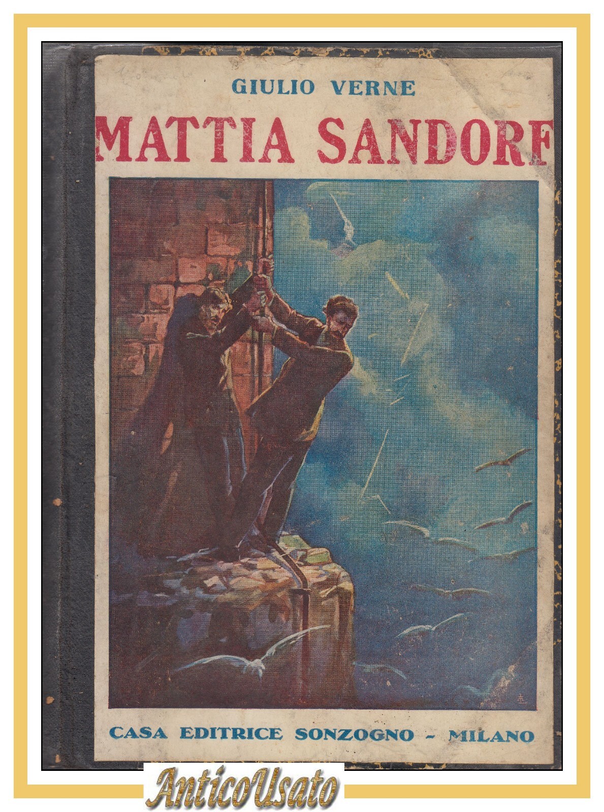 MATTIA SANDORF di Giulio Verne - libro vintage Sonzogno illustrato …