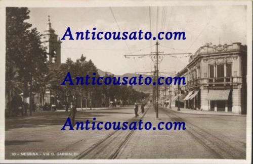 MESSINA VIA GARIBALDI Cartolina Originale Vintage ANNI 40 NON VIAGGIATA …