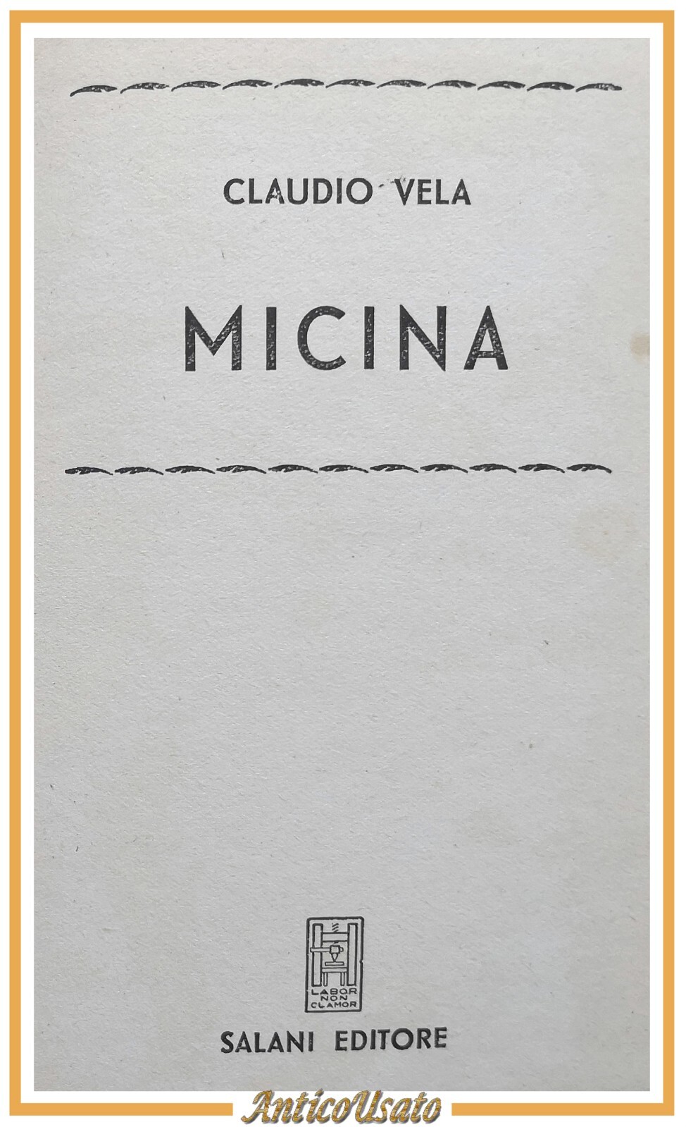 MICINA di Claudio Vela 1955 Salani Libro Biblioteca delle signorine …