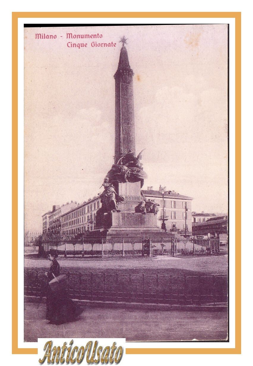 MILANO MONUMENTO 5 GIORNATE Cartolina Non Viaggiata Originale Vintage