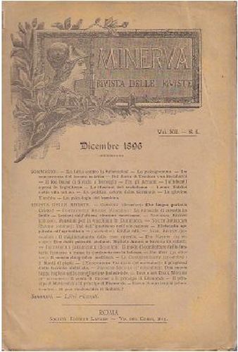 MINERVA RIVISTA DELLE RIVISTE dicembre 1896 Società Editrice Laziale antico