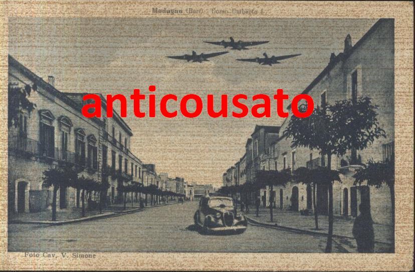 Modugno Bari Corso Umberto I Cartolina 1941 Non Viaggiata Aerei
