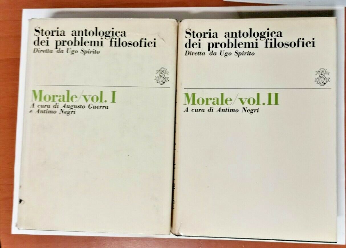 MORALE 2 volumi di Guerra Negri STORIA ANTOLOGICA DEI PROBLEMI …