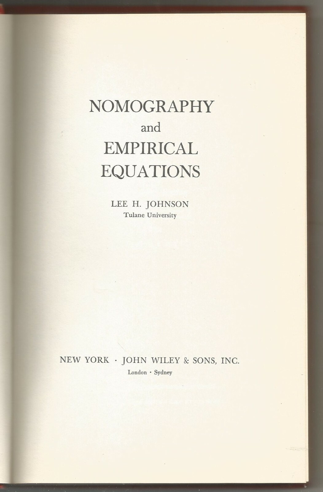 NOMOGRAPHY AND EMPIRICAL EQUATION di Lee H Johnson 1952 John …