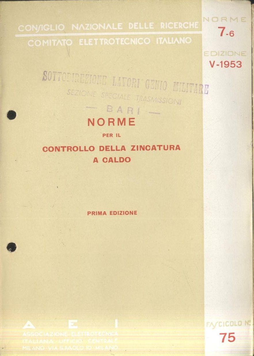 NORME PER IL CONTROLLO DELLA ZINCATURA A CALDO 1953 libro …
