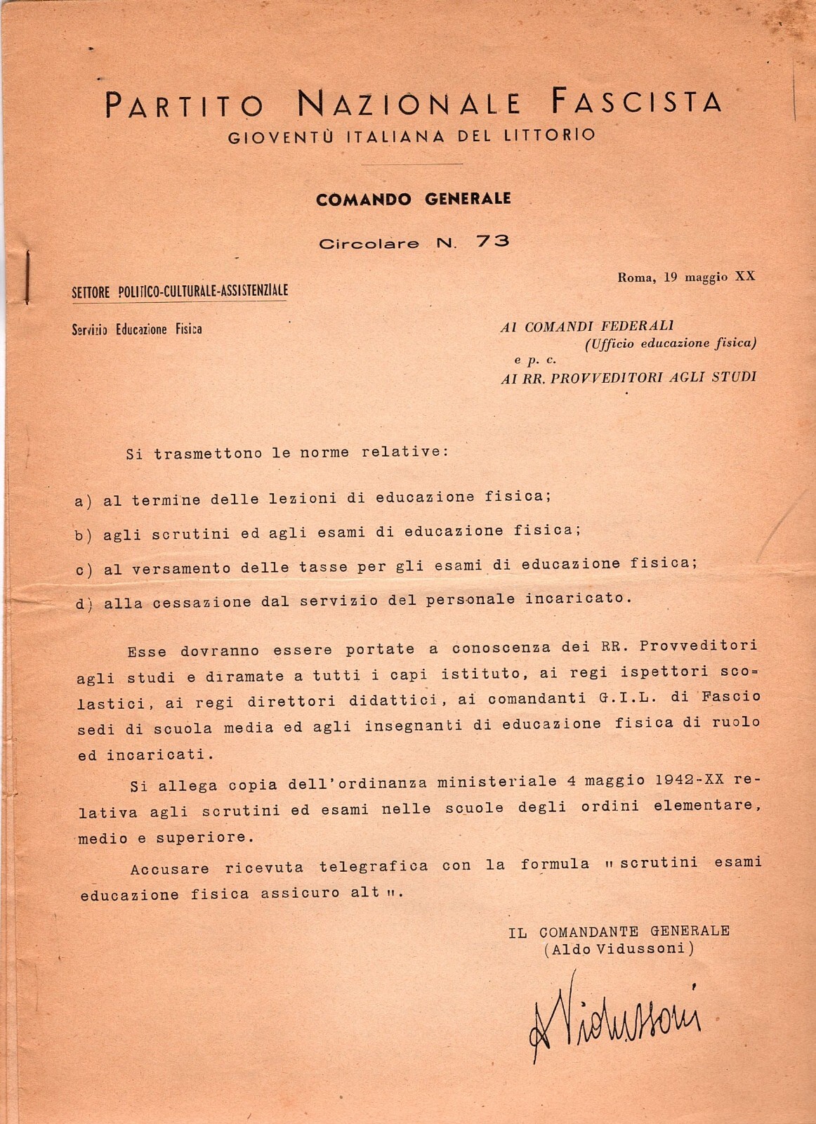 NORME RELATIVE LEZIONI EDUCAZIONE FISICA 1942 Gioventù italiana Littorio Libro