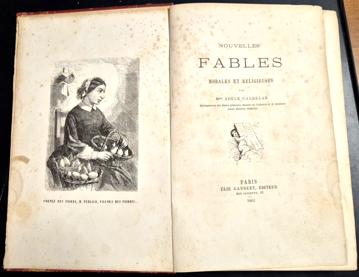 NOUVELLES FABLES MORALES ET RELIGIEUSES di Caldelar Adèle 1862 Gauguet …