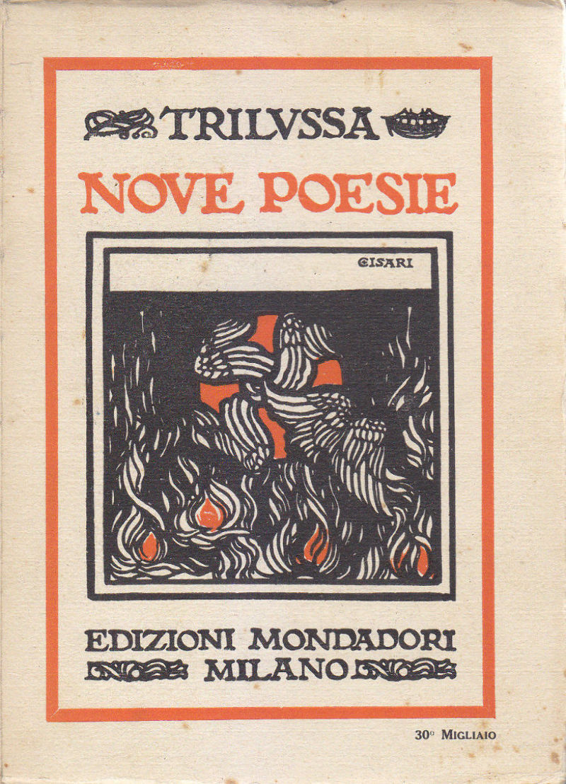 Nove Poesie di Trilussa 1922 Mondadori libro copertina Cisari